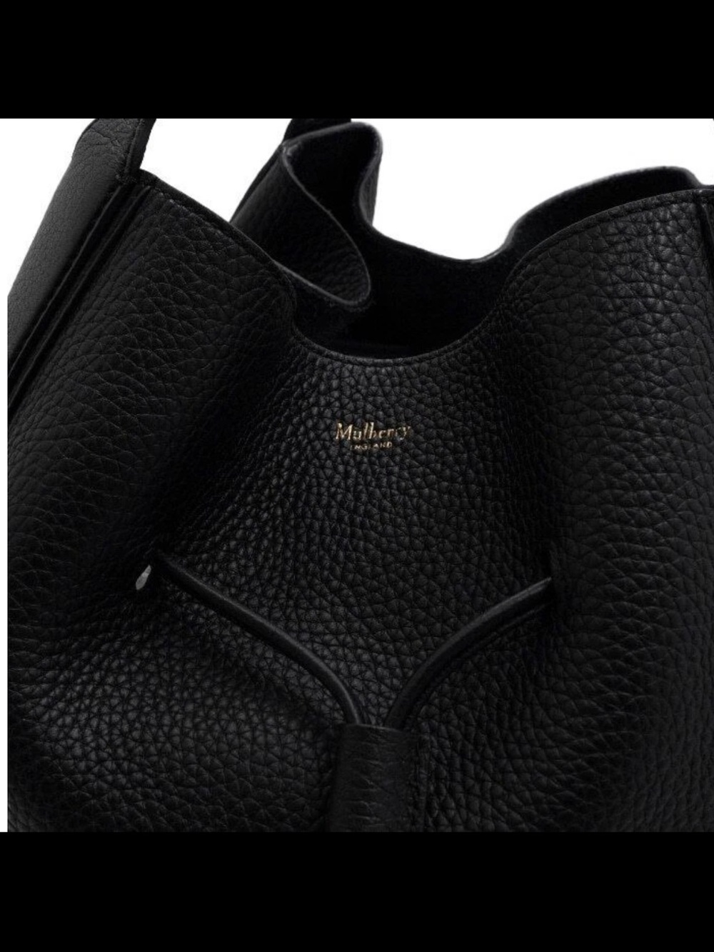 Mulberry Black Pebbled Leather Tassel Hobo Shoulder Bag - Picture 8 of 11